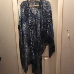 Throw over sheer poncho